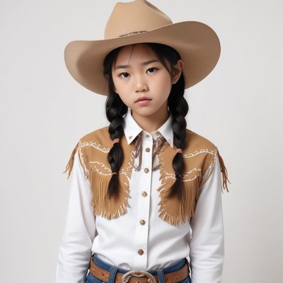Young cowboy in stylish outfit