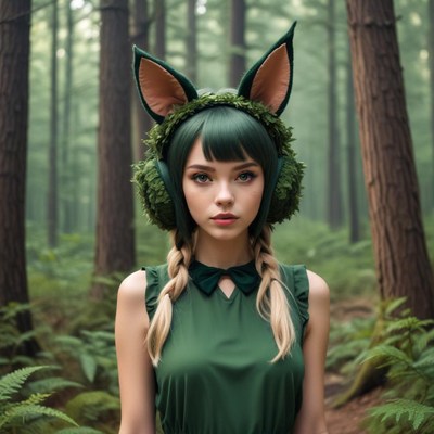 Forest girl wearing animal ears