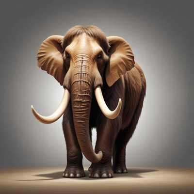 Elephant stands in studio light