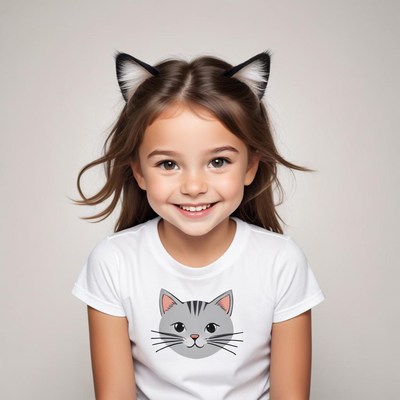 Girl with cat ears and shirt