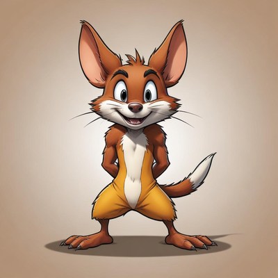 Cartoon character standing confidently