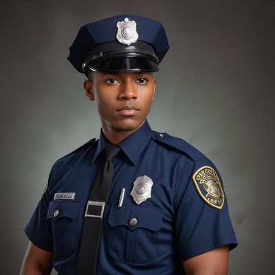 Police officer in uniform posing for camera