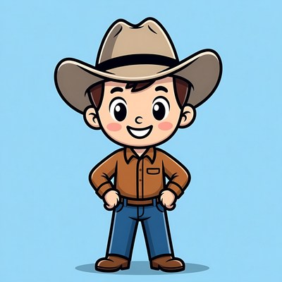 Young cowboy stands with pride