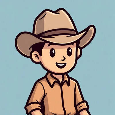 Young cowboy wearing a hat