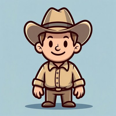 Cowboy character in simple design