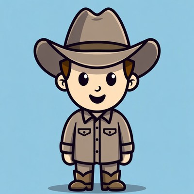 Cartoon character in cowboy outfit