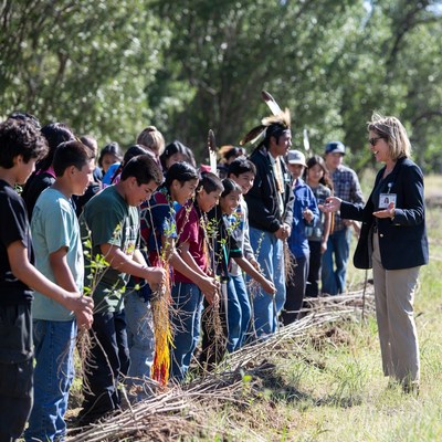 Students learn about planting in nature