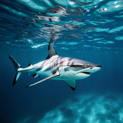 Shark swimming in clear water