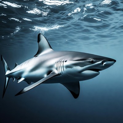 Shark swimming in the ocean