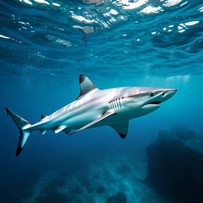 Shark swimming in clear water