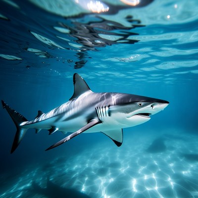 Shark swimming in clear water