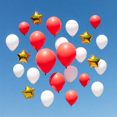 Colorful balloons floating in the sky