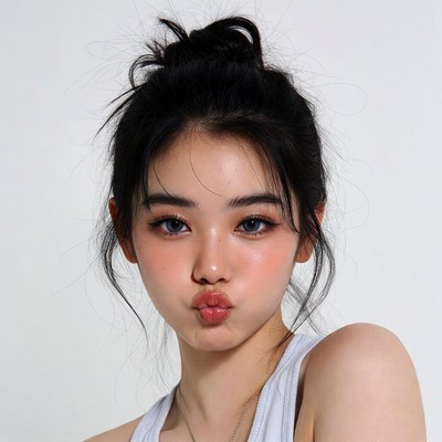 Young person making a playful face