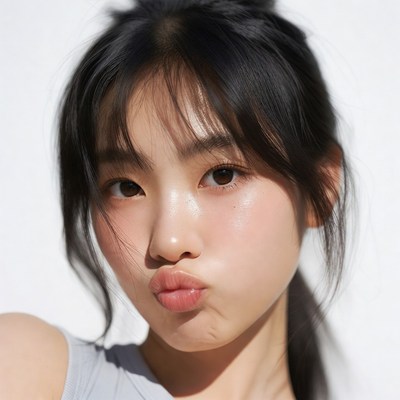 Young woman with playful expression