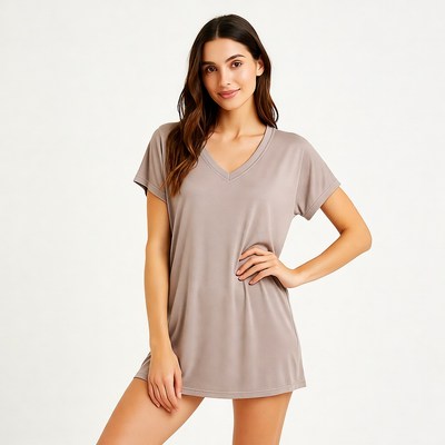 Woman modeling comfortable sleepwear outfit