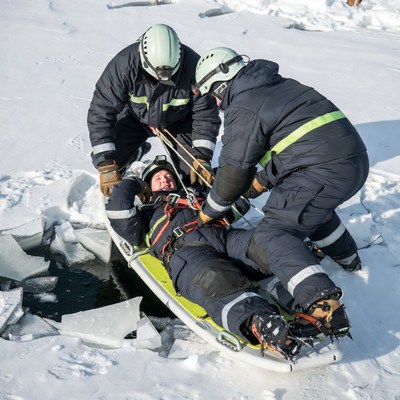 Rescue operation on ice
