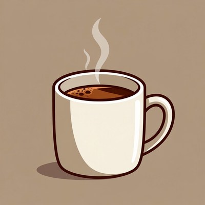 Coffee cup with steam rising