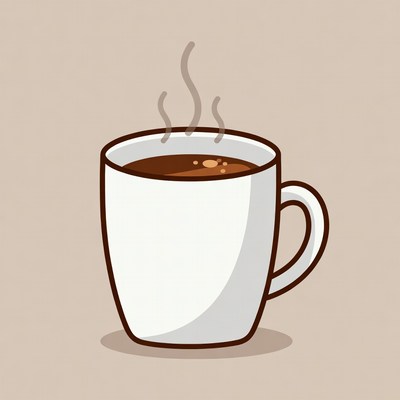 Cup of hot coffee on a table