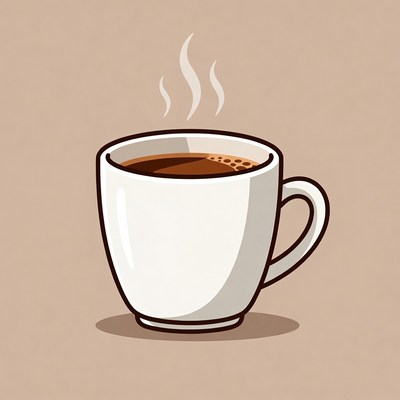 Coffee cup with steam rising