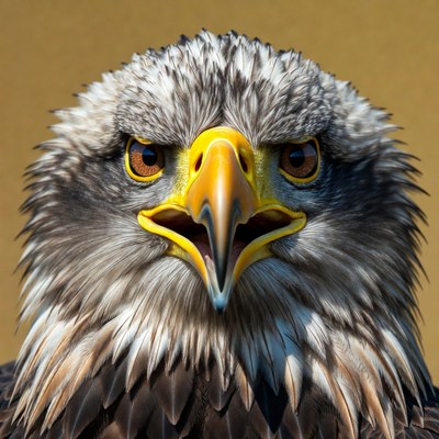 Bald eagle close-up on display