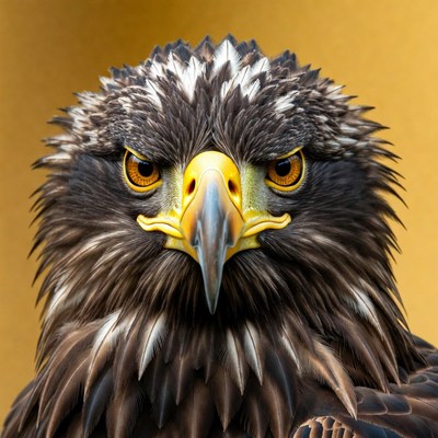 Close up of a large eagle with sharp eyes