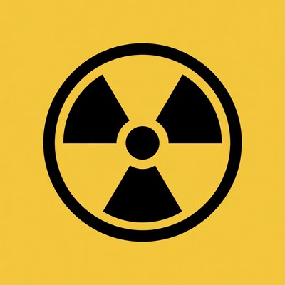 Warning sign for radiation hazards