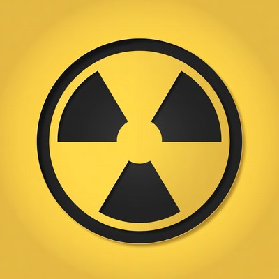 Nuclear symbol on yellow background