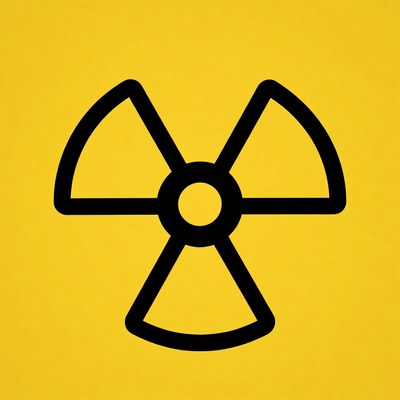Nuclear symbol on yellow background