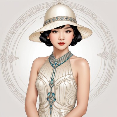 Young woman in vintage attire