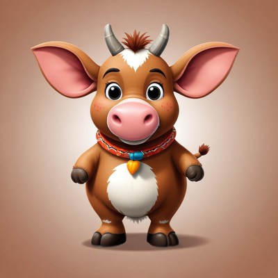 Cute cartoon cow character design
