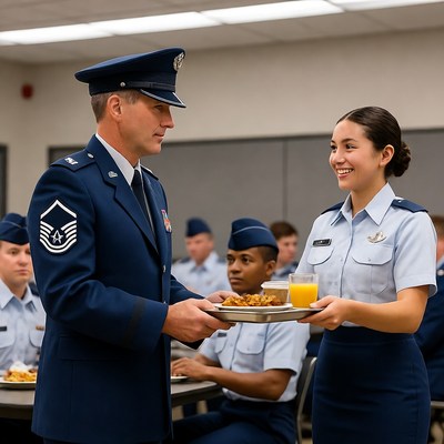 Air force dinner service event in hall