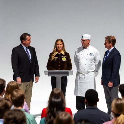 Future leaders at a presentation event