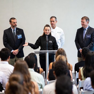 Ffa student speaks at event