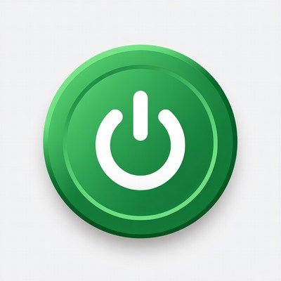 Green power button icon design