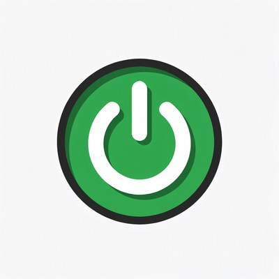 Green power button symbol design