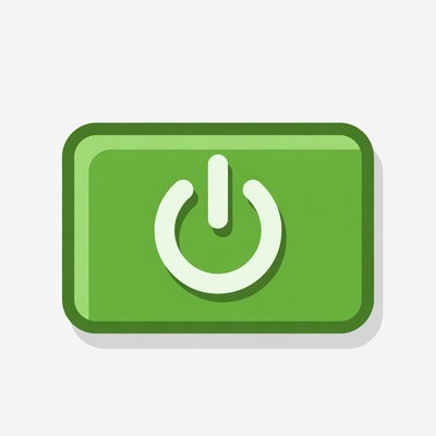 Green power button icon design