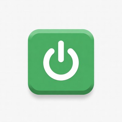 Green power button icon design