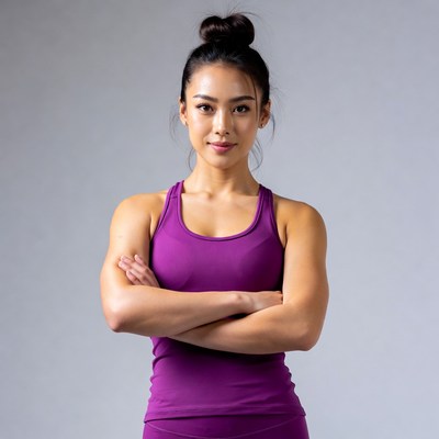 Confident woman in fitness attire