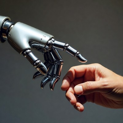 Robot and human hand connection