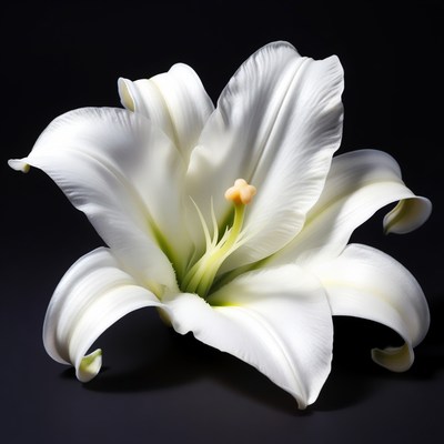 White flower with smooth petals on dark background