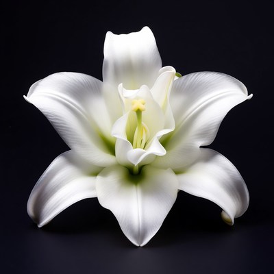 White lily with black background