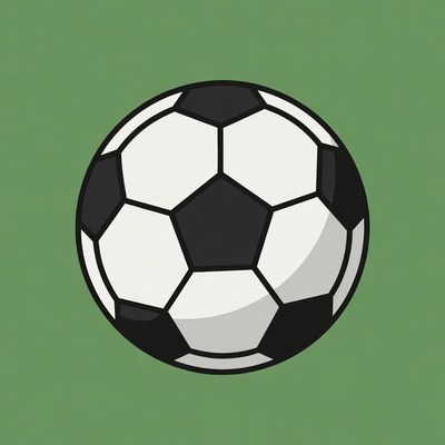 Soccer ball on green field