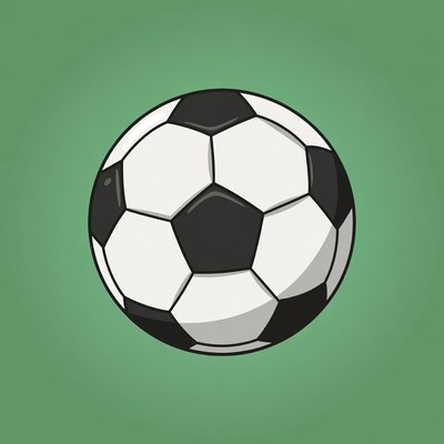 Soccer ball on a green background