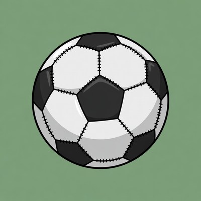 Soccer ball on green background
