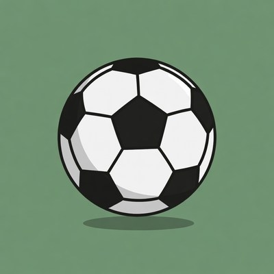 Soccer ball on green background