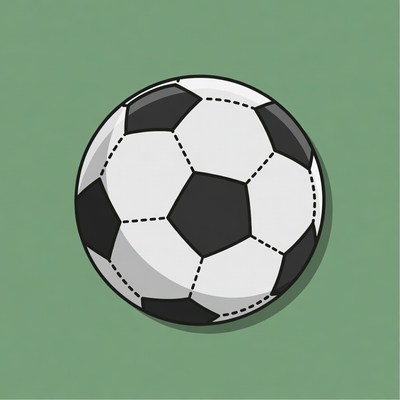 Soccer ball on green field