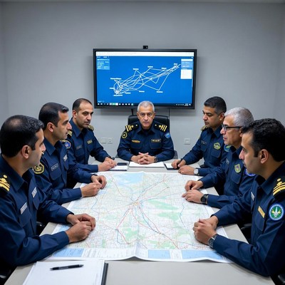 Meeting of security officials planning strategy