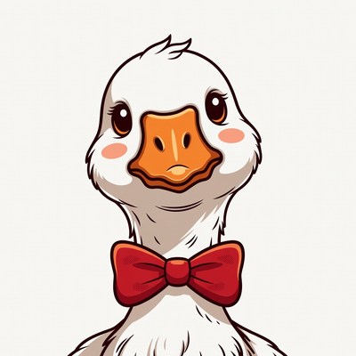 Duck with bow tie portrait