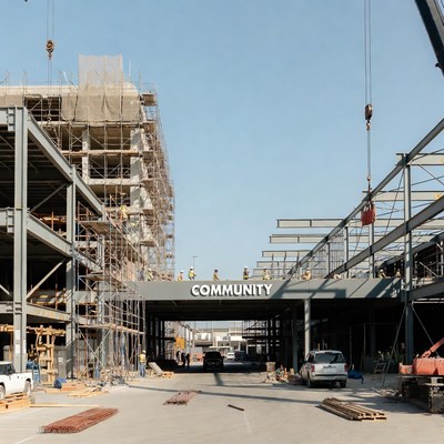 Construction of a community building site