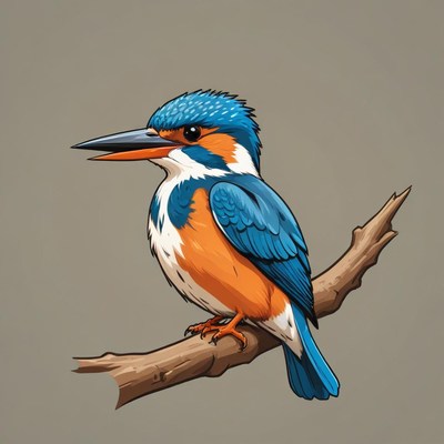 Colorful bird on a branch